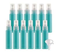 BasicPacking 24 Pezzi 30ml Flacone Spray Vuoto Plastica Verde chiaro, Mini Flacone Spray Portatile Riutilizzabile per Nebbia, Bottiglia di Profumo, Cosmetica, Viaggio con 3x Imbuti