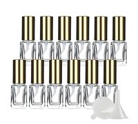 BasicPacking 24 Pezzi Trasparente Bottiglie Atomizzatore di Profumo Con spruzzatore Oro, 5ml Flacone Spray per Profumo in vetro Graduato per Viaggiare Festa Appuntamento per Vita Quotidiana