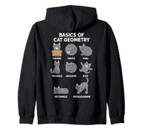 Basics of Cat Geometry Funny Cat Math Physics Science Humor Felpa con Cappuccio