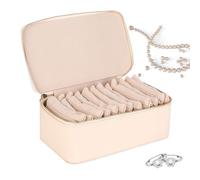 BASIEGLIO DELLA TRAVE - Custodia Per Piccoli Gioielli, Organizzatore Di Collana Ad Anello Picolo | Elegante Supporto Per Anelli Portatili Con Specchio, Accesori Per Le Vacanze Da Viaggio Per Custodi