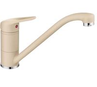 BASIK Miscelatore Cucina Avena Beige Sabbia - Rubinetto Monocomando con Canna Alta Girevole 360° - Effetto Pietra Fragranite, Facile Installazione