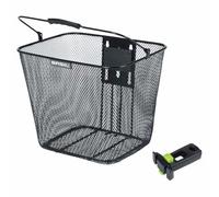 Basil Bilbao Cestino anteriore per bicicletta KF, nero - Cestino per manubrio rimovibile, resistente alle intemperie, robusto, ideale per acquisti quotidiani ed escursioni.
