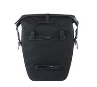 Basil Borsa singola per bicicletta L MIK Hooks - 25-31L - Impermeabile IPX3 - Chiusura Rolltop - Tasca anteriore a compressione - Tarpaulin/poliestere - Riflettente - Tracolla rimovibile - Nero