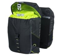 Basil Miles Double Bag MIK - 34L, colore nero/lime, impermeabile, con sistema MIK bloccabile, perfetto per escursioni in bicicletta e pendolarismo