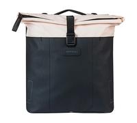 Basil Vive Doppia Borsa Bicicletta Portapacchi - 28-35L - Con Piastra adattatore MIK - Impermeabile - Riflettente - In Materiale Riciclato - 30X14X38cm - Bianco/Nero