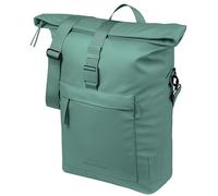 Basil Brooklyn - Borsa per bicicletta singola, impermeabile, 17 l, con scomparto per computer portatile, riflettente, in materiale riciclato, ganci MIK, 32 x 14 x 40 cm, colore: verde