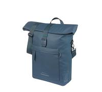 Basil Brooklyn - Borsa per bicicletta singola, impermeabile, 17 l, con scomparto per computer portatile, riflettente, in materiale riciclato, ganci MIK, 32 x 14 x 40 cm, colore: blu