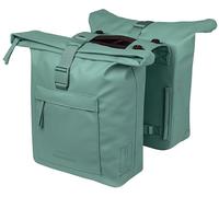 Basil Brooklyn - Doppia borsa per bicicletta, impermeabile, 41 l, con piastra adattatore MIK, impermeabile, riflettente, in materiale riciclato, verde