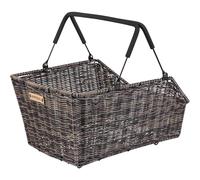 Basil Cento Rattan Look MIK - Cestino per bicicletta posteriore, 22 l, resistente alle intemperie, con sistema MIK bloccabile