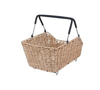 Basil Cento Rattan Look Multi System Cestino per bicicletta - Posteriore, 22 l, Seagrass, resistente alle intemperie, con fondo Multi NX, adatto per tutti i comuni sistemi portapacchi (MIK, Racktime,