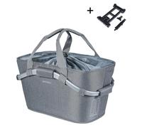 Basil Classic Carry All Cestino Bicicletta - Ruota Posteriore - Sistema MIK - Chiusura - Resistente alle intemperie ed elegante - 22 litri - Grigio
