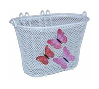 Cestino anteriore per bicicletta Basil Jasmin Butterfly bianco (12''-20'')