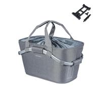Basil Classic Carry All Cestino Bicicletta - Ruota Posteriore - Sistema MIK - Chiusura - Resistente alle intemperie ed elegante - 22 litri - Grigio