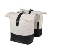 Basil Cove - Doppia borsa per bicicletta, impermeabile, 28-32L, riflettente, in materiale riciclato, compatibile con MIK, 29 x 14,5 x 36 cm, colore: Bianco/Nero
