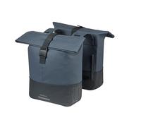 Basil Cove - Doppia borsa per bicicletta, impermeabile, 28-32L, riflettente, in materiale riciclato, compatibile con MIK, 29 x 14,5 x 36 cm, colore: Blu/Nero