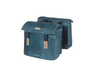 Basil Elegance - Borsa doppia MIK 40-49L, impermeabile, sostenibile con materiali riciclati, con piastra adattatore MIK bloccabile, ideale per tutti i giorni e gli acquisti