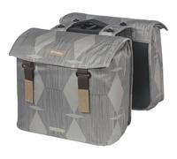 Basil Elegance MIK - Borsa doppia 40-49L, colore tortora, impermeabile, sostenibile con materiali riciclati, con piastra adattatore MIK bloccabile, ideale per l'uso quotidiano e lo shopping