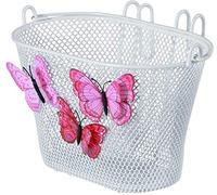 Cestino anteriore per bicicletta Basil Jasmin Butterfly bianco (12''-20'')