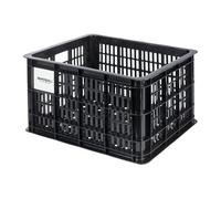 Basil MIK S - Cassetta per bicicletta, 29,5 l, in plastica riciclata, colore nero, adatto per donne, uomini e bambini, con piastra adattatore MIK bloccabile