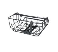 Basil Portland - Cestino per bicicletta MIK, 25 l, posteriore, in alluminio, con piastra adattatore MIK bloccabile, rimovibile, robusto ed elegante, colore: Nero