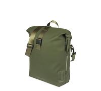 Basil SoHo MIK Borsa da bicicletta doppia impermeabile in poliestere riciclato, con luce LED e piastra adattatore MIK, 41 l, verde, ideale per viaggi e tempo libero