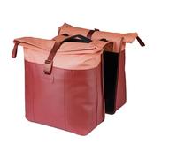 Basil Vive - Doppia borsa per bicicletta, 28-35 l, con piastra adattatore MIK, impermeabile, riflettente, in materiale riciclato, 30 x 14 x 38 cm, colore: Rosso