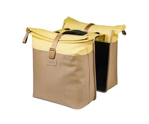 Basil Vive - Doppia borsa per bicicletta, 28-35 l, con piastra adattatore MIK, impermeabile, riflettente, in materiale riciclato, 30 x 14 x 38 cm, colore: Giallo