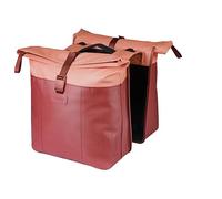 Basil Vive - Portapacchi singolo per bicicletta, impermeabile, 15-20 l, con scomparto per laptop, riflettente, in materiale riciclato, ganci MIK, 29 x 11 x 34 cm, colore: Rosso/Nero