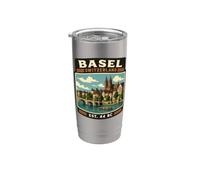 Basilea Svizzera Vacanza a Basilea Viaggio di famiglia Bicchiere termico in acciaio inox doppia parete