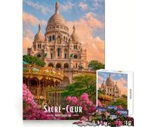 Basilica del Sacro Cuore, Montmartre, Parigi Puzzle per adulti 1000 pezzi Rafforza la memoria Divertimento casual Qualità Bordo Elegante Regalo (38x26cm)