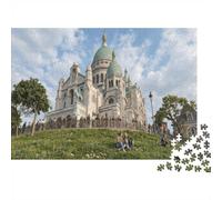 Basilica Sacré-Cœur ParigiPuzzle Da 1000 Pezzi Cartone Spesso Fai Da Te Per Anziani Allenamento Cognitivo, Tempo Libero, Legame Familiare 52x38cm/1000pcs