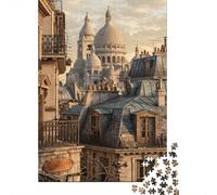 Basilica Sacré-Cœur ParigiPuzzle Premium Da 1000 Pezzi in Cartone Qualità Premium Antistress Per Adulti, Intrattenimento Familiare, Relax Mentale Attività Indoor 38x26cm/1000pcs