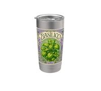 Basilico Art Nouveau Basilico Erbe Piante Chef Cucina Bicchiere termico in acciaio inox doppia parete