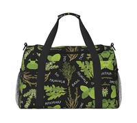 Basilico, borsone da viaggio con timo, aneto e rosmarino, borsa per il fine settimana, borsa a mano per allenamento, sport, ospedale