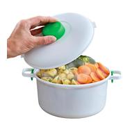 Basilico Pentola a pressione per forno a microonde, 2,8 l, con valvola a vapore, pentola a pressione e pressure per forno a microonde, risparmio di tempo ed energia, con cucchiaio e misurino, per
