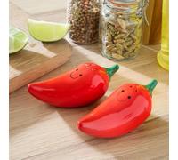 Basilico Set di 2 spargisale e pepe peperoncino - design divertente - Spargere spezie 2 pezzi ideale per il tavolo della cucina - design originale attira l'attenzione