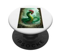 Basilisco con testa di gallo e sguardo mortale pietrificante PopSockets PopGrip Adesivo