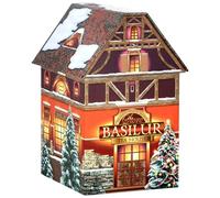 BASILUR Tè nero in foglia di Ceylon con fiordaliso bianco e rosso e un pizzico di marzapane in barattolo di metallo