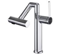 Basin Faucet 360° Rotation Bathroom Sink Faucet, Brass Vanity with Flexible Swing Arm, Single Handle Hot Cold Water Mixer Tap for Washbasin Toilet Gym Use, 4 Mode Water,Black (Gun Grey)