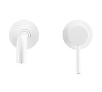 Basin Faucet Bathroom Mixer Sink Tap Wall Mounted Brass Matt Black With Single Handle Hot Cold Water White Rose Gold Set(Gunmetal-150)