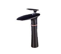 Basin Mixer Taps Waterfall Faucet Toilet Bathroom Cabinet Washbasin Above Counter Basin Full Copper Single Hole Basin Cold and Hot Water Faucet Black, White + Gold High
