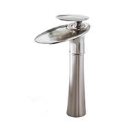 Basin Mixer Taps Waterfall Faucet Toilet Bathroom Cabinet Washbasin Above Counter Basin Full Copper Single Hole Basin Cold and Hot Water Faucet Black, White + Gold High