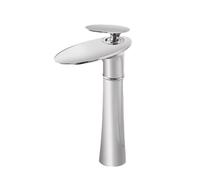 Basin Mixer Taps Waterfall Faucet Toilet Bathroom Cabinet Washbasin Above Counter Basin Full Copper Single Hole Basin Cold and Hot Water Faucet Black, White + Gold High
