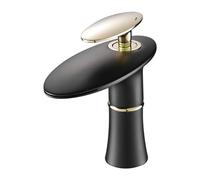 Basin Mixer Taps Waterfall Faucet Toilet Bathroom Cabinet Washbasin Above Counter Basin Full Copper Single Hole Basin Cold and Hot Water Faucet Black, White + Gold High