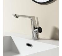 Basin per bacino da bagno rubinetti a un foro manico singolo e freddo in ottone freddo mixer battito 1 foro grigio LWX