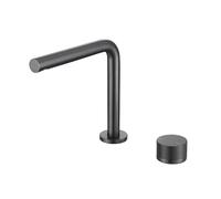Basin Sink Faucet Deck Mounted Hot Cold Water Mixer Matte Black Chrome Lavatory Sink Tap Crane For Kitchen Bathroom Basin Taps(Grey)