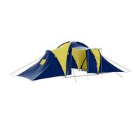 Basinlix Tenda da campeggio per persone blu scuro e blu con cabine, zanzariera, telone e pali, impermeabile, leggera e portatile, per esterni, trekking, festival di famiglia, zaino