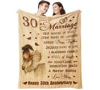 Basiole Regalo di nozze per il 30° anniversario per coppie, coperta per il 30° anniversario di matrimonio, miglior 30° anniversario per marito, moglie, lui lei, regalo per 30 anni di matrimonio
