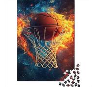 Basket-Ball Fuoco Rete 1000 Pezzi Mini Puzzle per Adulti Difficile | 52 x 38 cm Carta Decorazione Soggiorno Taglio Preciso Regalo Amico Relax Spirito