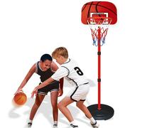 Bakaji Canestro da basket Altezza Regolabile posteriore con Cerchio Palla e Gonfiatore per bambini, Piantana Basket regolabile
